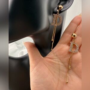 Chic Gold and Silver Initial D Earrings